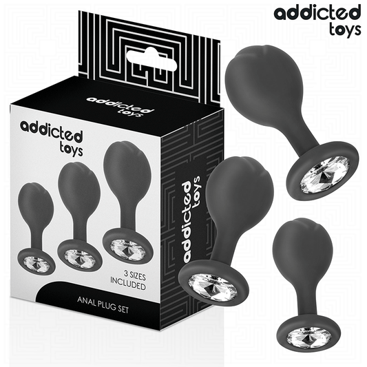 ADDICTED TOYS - SET MED 3 ANALPLUGGAR I SILIKON MED JUVEL