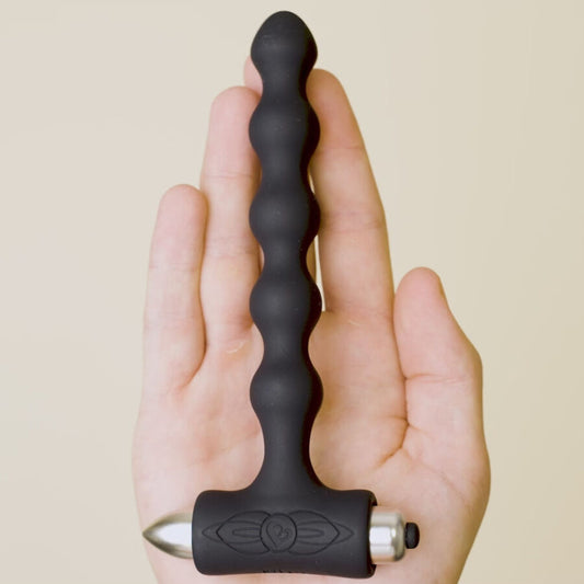 ROCKS- OFF - PETITE SENSATIONS PEARLS ANAL PLUG VIBRATOR BLACK