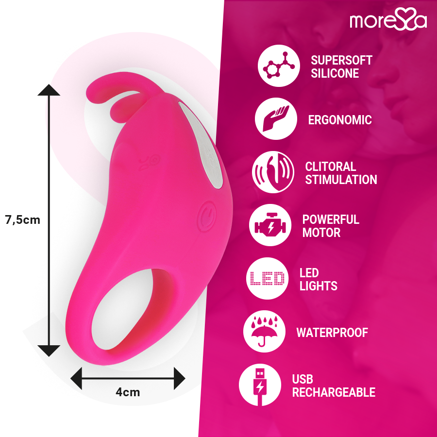 MORESSA - BRAD PREMIUM SILICONE RECHARGEABLE PINK - Kink&Play