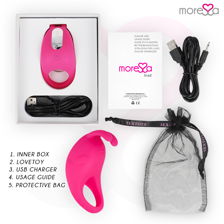 MORESSA - BRAD PREMIUM SILICONE RECHARGEABLE PINK - Kink&Play