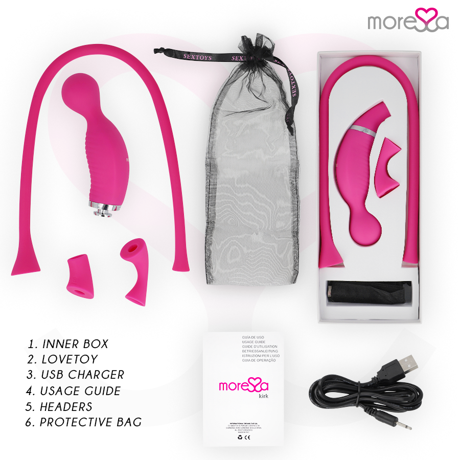 MORESSA - KIRK DUO STIMULATING WAVES + RECHARGEABLE PREMIUM SILICONE MULTI-FUNCTION MASSAGER - Kink&Play