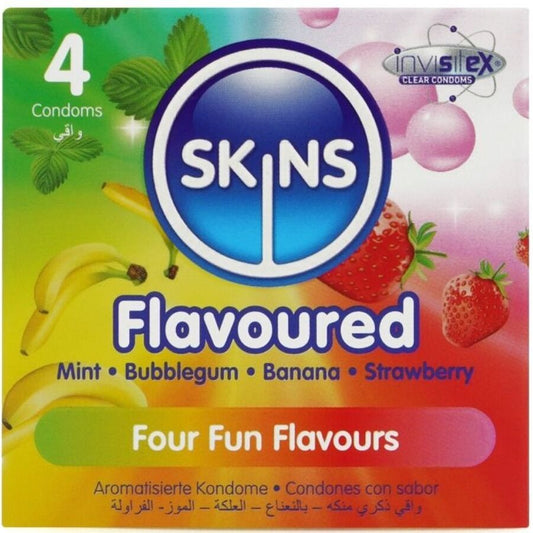 SKINS - MULTI FLAVORS PREMIUM CONDOMS PACK 4