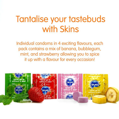 SKINS - MULTI FLAVORS PREMIUM CONDOMS PACK 4