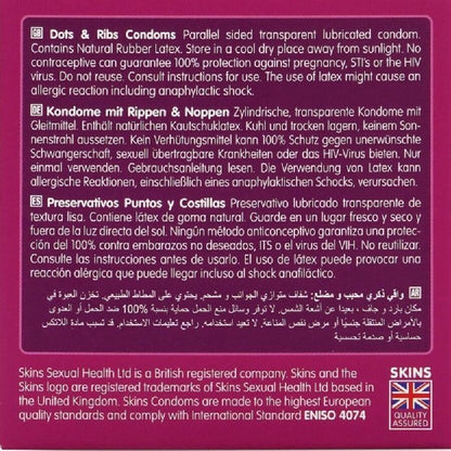 SKINS - DOTS & RIBS PREMIUM CONDOMS PACK 4