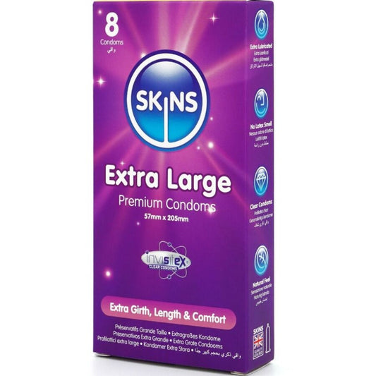 SKINS - EXTRA LARGE PREMIUM CONDOMS PACK 8
