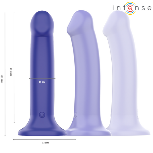 INTENSE - VICTORIA VIBRATOR MED SUGKOPP 10 VIBRATIONER MÖRKBLÅ FJÄRRKONTROLL