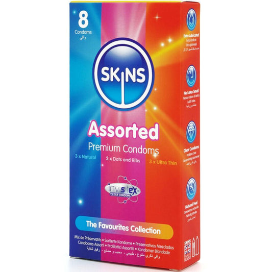 SKINS - ASSORTED PREMIUM CONDOMS PACK 8