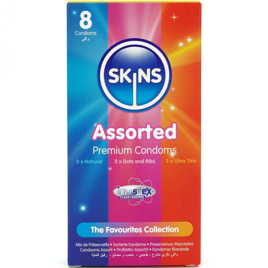 SKINS - ASSORTED PREMIUM CONDOMS PACK 8