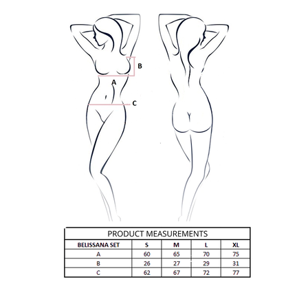 PASSION - BELISSANA BRA + THONG SET WHITE L/XL