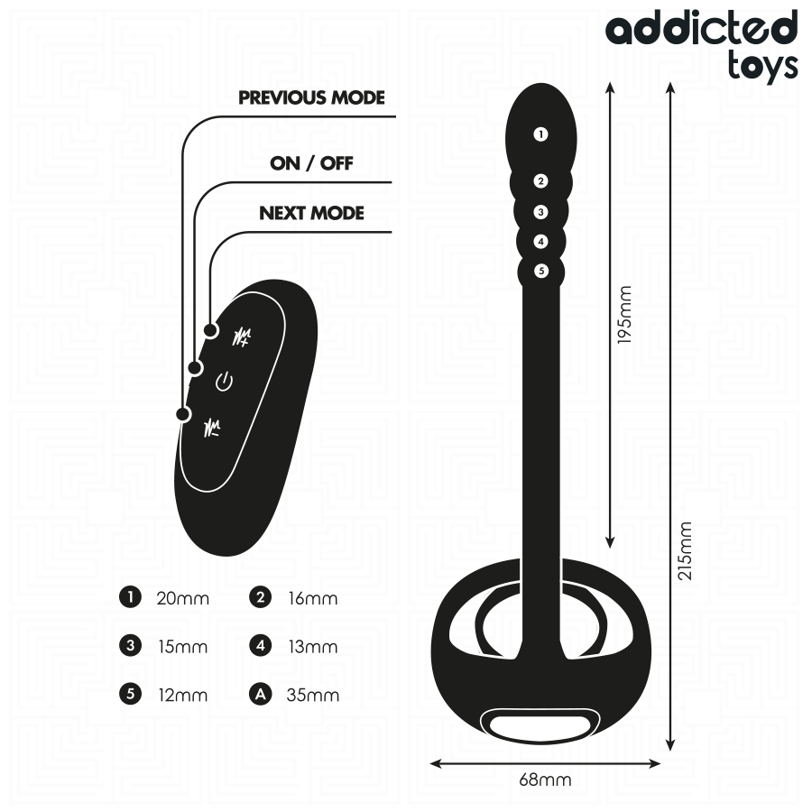 ADDICTED TOYS - P-SPOT VIBRERANDE KUKRING FJÄRRKONTROLL