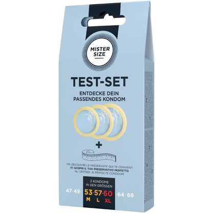 MISTER SIZE - TESTPAKET 3 KONDOMER I OLIKA STORLEKAR + MÅTTBAND