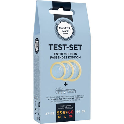 MISTER SIZE - TESTPAKET 3 KONDOMER I OLIKA STORLEKAR + MÅTTBAND