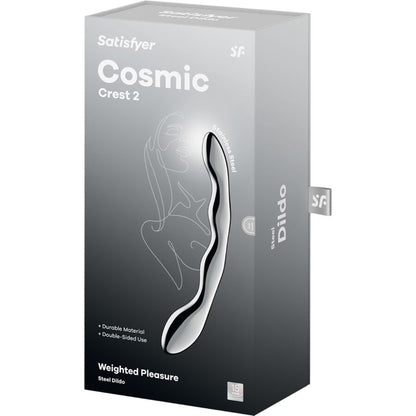 SATISFYER - COSMIC CREST 2 DUBBELÄNDAD DILDO I ROSTFRITT STÅL