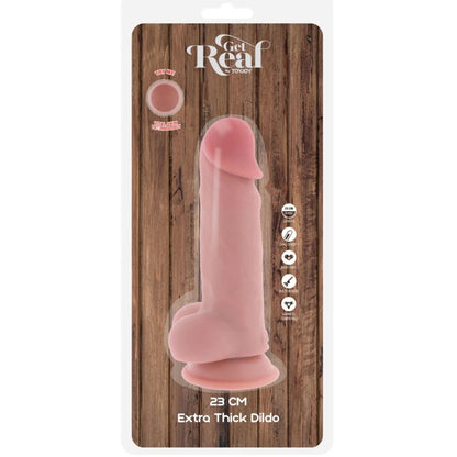 GET REAL - LYXIG REALISTISK PENIS MED PUNG EXTRA TJOCK 23 CM