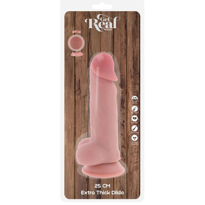 VAR ÄKTA - LYXIG REALISTISK PENIS MED TESTIKLAR EXTRA TJOCK 25 CM