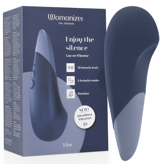 WOMANIZER - VIBE LAY-ON SILENT VIBRATOR DARK BLUE