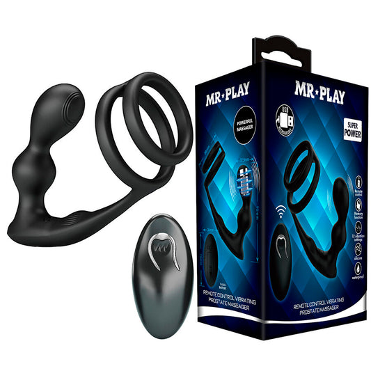 MR PLAY - VIBRERANDE ANALPLUGG MED PENISRING FJÄRRKONTROLL