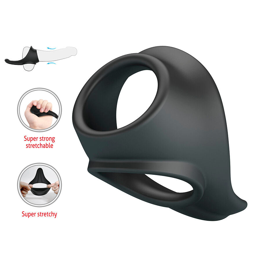 CRAZY BULL - ZADOK ERGONOMISK RING MED PERINEAL STIMULATOR