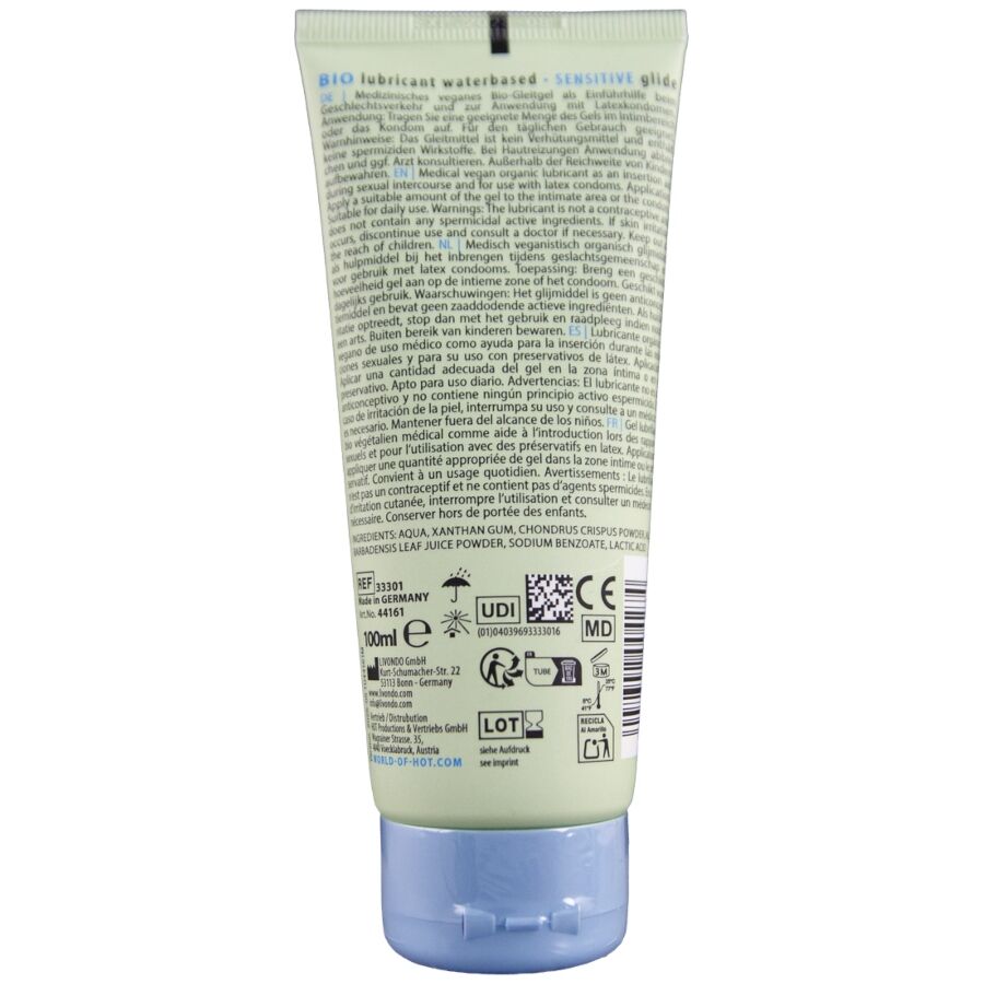 HOT - BIO GLIDMEDEL VATTENBASERAT KÄNSLIG 100 ML