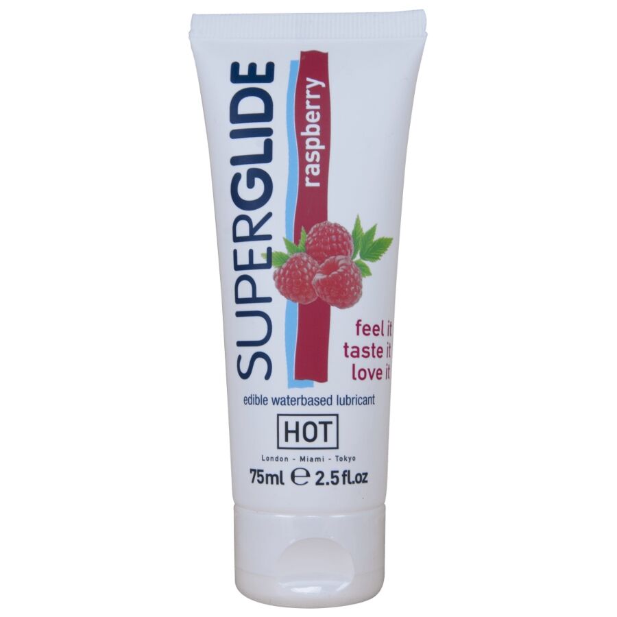 HET - SUPERGLIDE ÄTBLIGT GLIDMEDEL VATTENBASERAD HALLON 75 ML