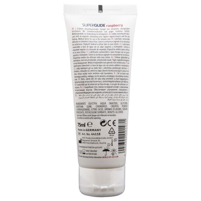 HET - SUPERGLIDE ÄTBLIGT GLIDMEDEL VATTENBASERAD HALLON 75 ML