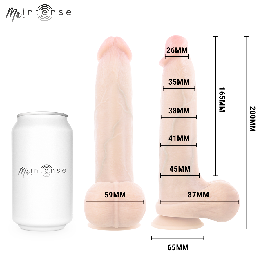 MR INTENSE - BRUCE M SILIKONDILDO MED TESTIKLAR 20 CM -Ø- 4.5 CM
