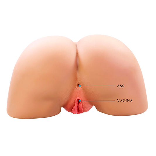 CRAZY BULL - OLIVIA DUBBEL VIBRERANDE MASTURBATOR FÖR VAGINAL OCH ANAL ANVÄNDNING I FLESH
