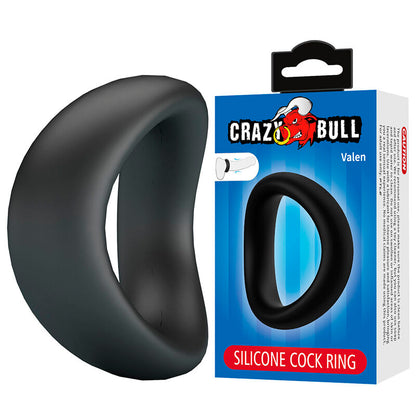 CRAZY BULL - VALEN ERGONOMIC SILICONE COCK RING BLACK
