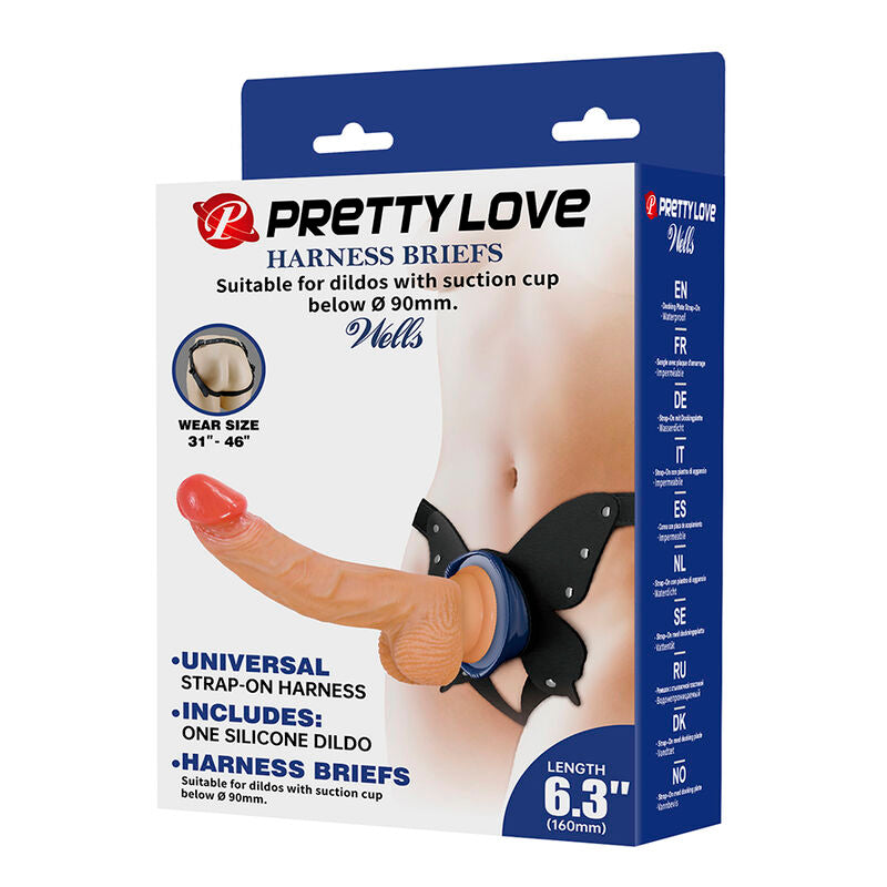 PRETTY LOVE - YETI STRAP-ON HARNESS WITH SUCTION DILDO FLESH