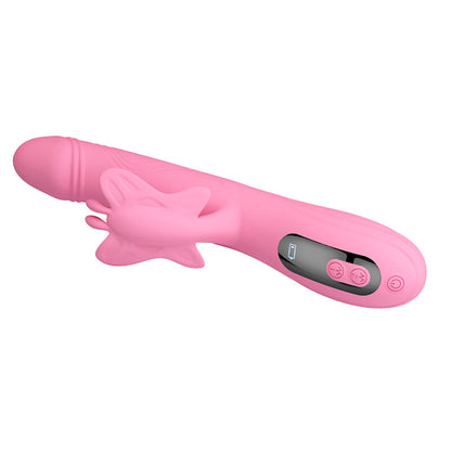 PRETTY LOVE - BELLA RABBIT VIBRATOR WITH BUTTERFLY STIMULATION AND LED PINK