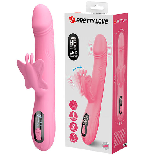 PRETTY LOVE - BELLA KANINVIBRATOR MED FJÄRILSTIMULERING OCH LED ROSA