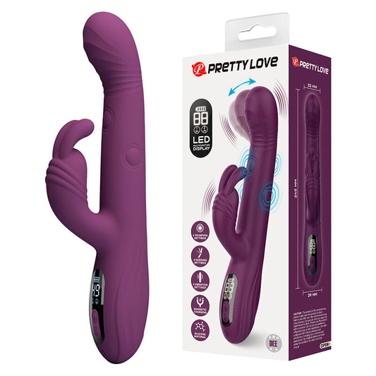 PRETTY LOVE - DEE MULTIFUNKTIONELL KANINVIBRATOR MED OSCILLERING OCH PERKUSSION LILA