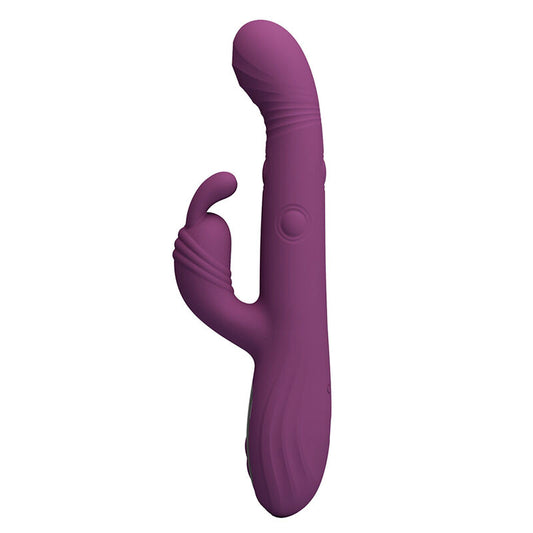 PRETTY LOVE - DEE MULTIFUNKTIONELL KANINVIBRATOR MED OSCILLERING OCH PERKUSSION LILA