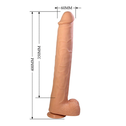 PRETTY LOVE - PAT FLEXIBLE REALISTIC DILDO WITH SUCTION CUP FLESH 40 CM -Ø- 6 CM