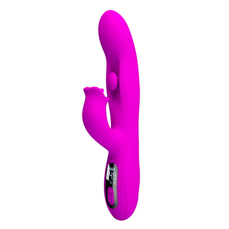 PRETTY LOVE - YALANDA RABBIT OSCILLATING VIBRATOR MED LED-DISPLAY LILA