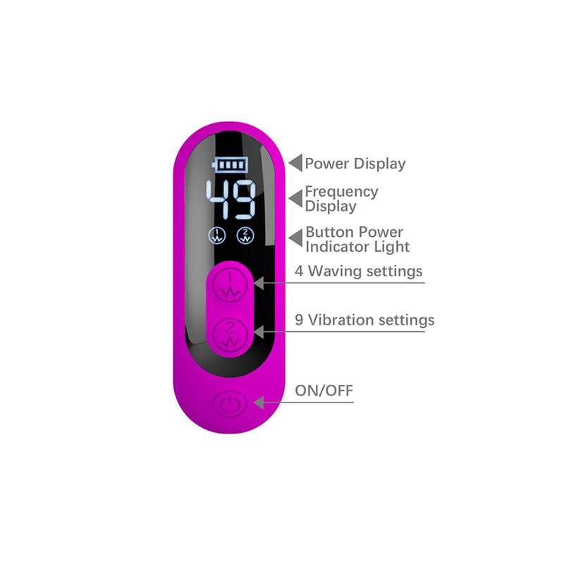 PRETTY LOVE - YALANDA RABBIT OSCILLATING VIBRATOR MED LED-DISPLAY LILA