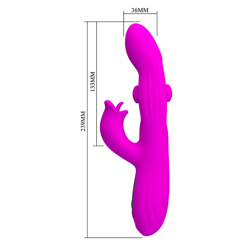 PRETTY LOVE - YALANDA RABBIT OSCILLATING VIBRATOR MED LED-DISPLAY LILA