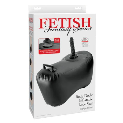 FETISH FANTASY SERIES - BODY DOCK INFLATABLE LOVE SEAT WITH DILDO 69.2 CM BLACK