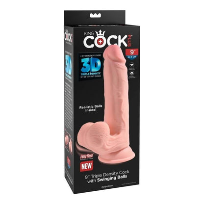 KING COCK PLUS - TRIPLE DENSITY REALISTIC DILDO WITH SWINGING TESTICLES 23 CM FLESH