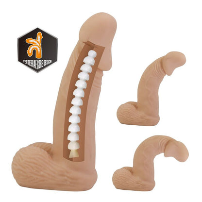 PRETTY LOVE - ZANE HARNESS WITH FLEXIBLE DILDO 17 CM Ø 4.3 CM NATURAL
