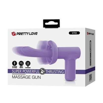 PRETTY LOVE - VITO THRUSTING MASSAGE GUN 5 MODES PURPLE