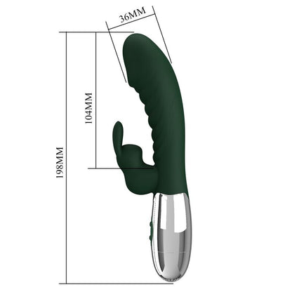 PRETTY LOVE - NAUGHTY BUNNY RABBIT VIBRATOR 30 FUNCTIONS USB RECHARGEABLE GREEN
