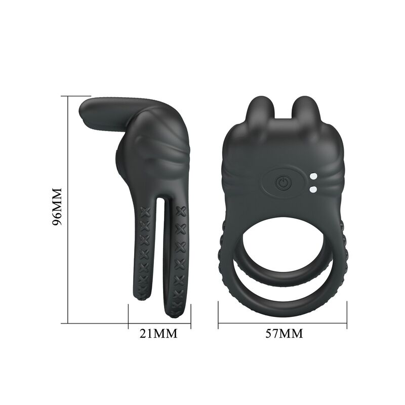 PRETTY LOVE - SINI RECHARGEABLE VIBRATING COCK RING 10 FUNCTIONS BLACK