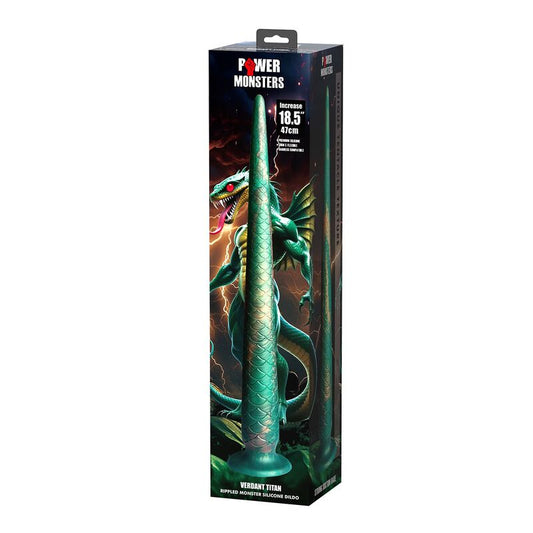 POWER MONSTERS - WILDWYRM TAIL TVÅFÄRGAD FANTASY SILIKON DILDO 47 CM Ø 4 CM
