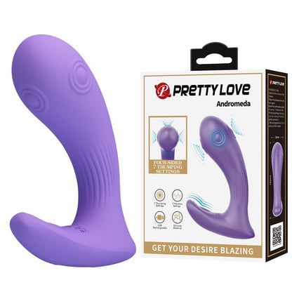 PRETTY LOVE - ANDROMEDA RECHARGEABLE DUAL STIMULATION VIBRATOR PURPLE