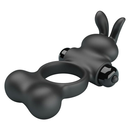 PRETTY LOVE - VIBRATING PENIS RING WITH BUNNY STIMULATOR 10 FUNCTIONS BLACK