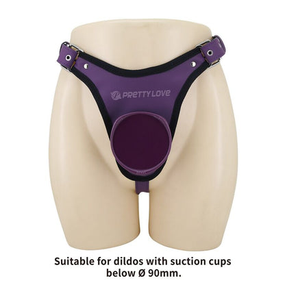 PRETTY LOVE - UNIVERSAL STRAP-ON HARNESS BRIEFS PURPLE AND BLACK