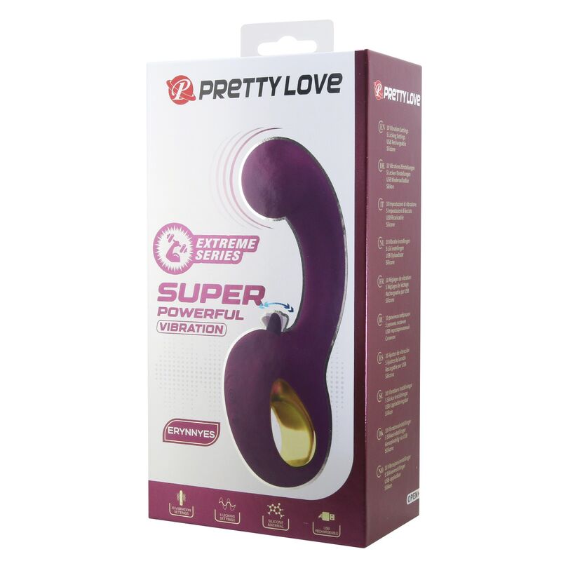 PRETTY LOVE - BRYNNLEE RECHARGEABLE VIBRATOR WITH ORAL STIMULATOR 10 VIBRATIONS & 5 LICKING FUNCTIONS PURPLE