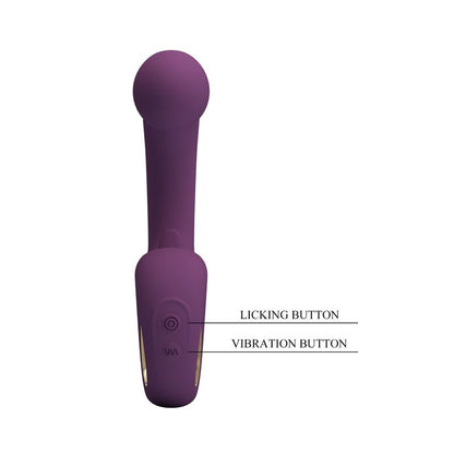 PRETTY LOVE - BRYNNLEE RECHARGEABLE VIBRATOR WITH ORAL STIMULATOR 10 VIBRATIONS & 5 LICKING FUNCTIONS PURPLE