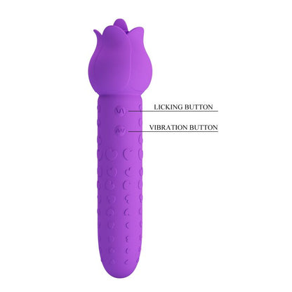PRETTY LOVE - DANNELL RECHARGEABLE ORAL AND CLITORAL STIMULATOR VIBRATOR PURPLE